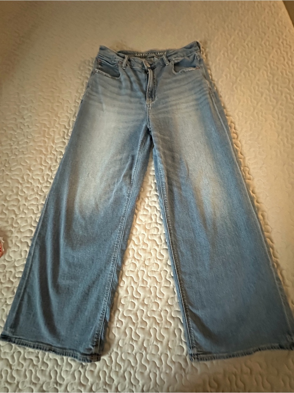 American Eagle Outfitters Light Blue Dream Drape Wide Leg Jeans